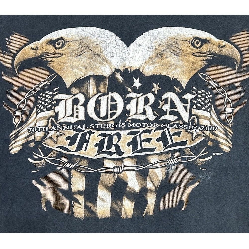 Sturgis 70th Motorcycle Classic Rally 2010 Short Sleeve Black T-Shirt XL Eagles